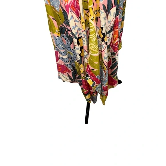 Angie Women's L Large Sun Dress Cinched Waist Back Tie Low Back Uneven Hemline - Picture 6 of 10